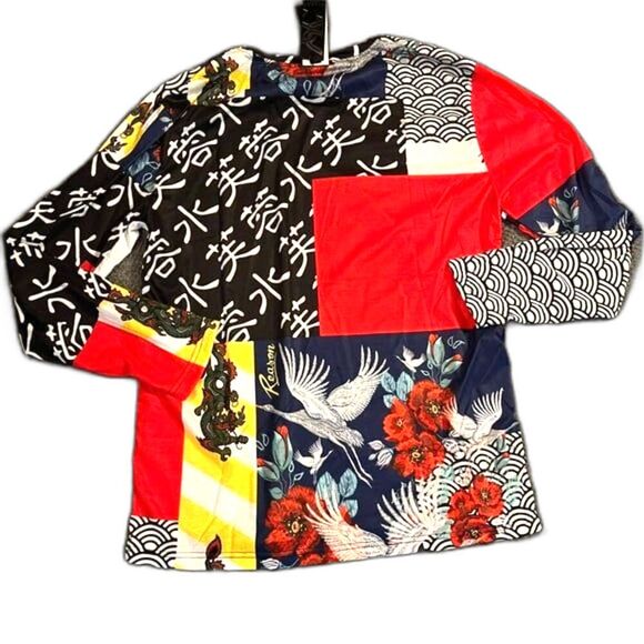 NWT Reason Men's Multi Swan Long Sleeve Tee Size L - Picture 3 of 7